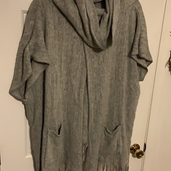 Knit Cowl Pullover Sweater w/ Fringe AS IS - Picture 2 of 9